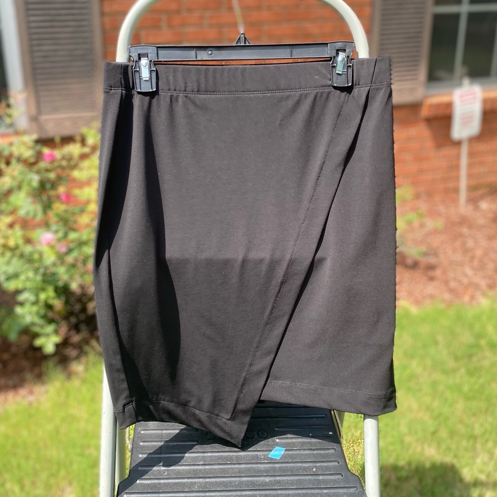 Black Pencil Skirt, Asymmetrical, Size Medium.